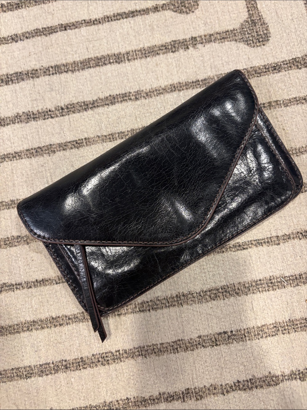 HOBO Black Leather Envelope convertible clutch/wallet/wristlet